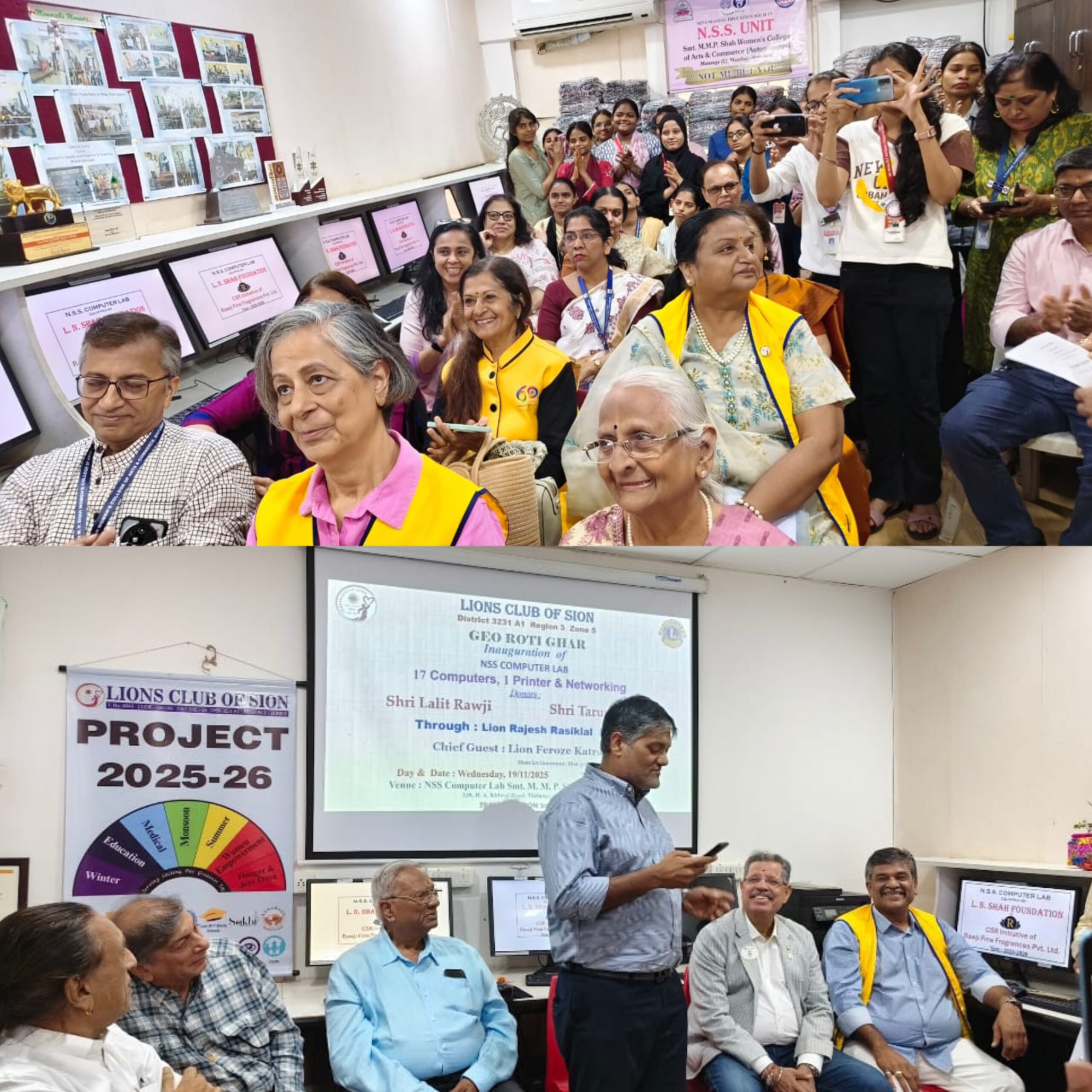 एल. एन. शाह फाउंडेशन आणि रावजी फाइन फ्रेगरेंसेस प्रा. लि. यांच्या सौजन्याने संगणक प्रयोगशाळेचे भव्य उद्घाटन