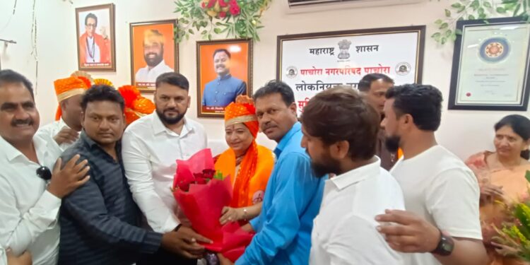 लोकनियुक्त नगराध्यक्ष सौ. सुनीता पाटील यांचा सत्कार