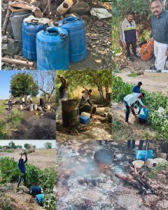 कासोदा पोलिसांची धडक कारवाई : 1200 लिटर हातभट्टी दारूसह रसायन नष्ट