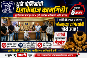 धुळे पोलिसांची धडाकेबाज कामगिरी; अवघ्या ६ तासांत १.५५ कोटींच्या सोन्याच्या दागिन्यांची चोरी उघड, आरोपी मुद्देमालासह जेरबंद 3 file 000000005960820787af62a66a07605b